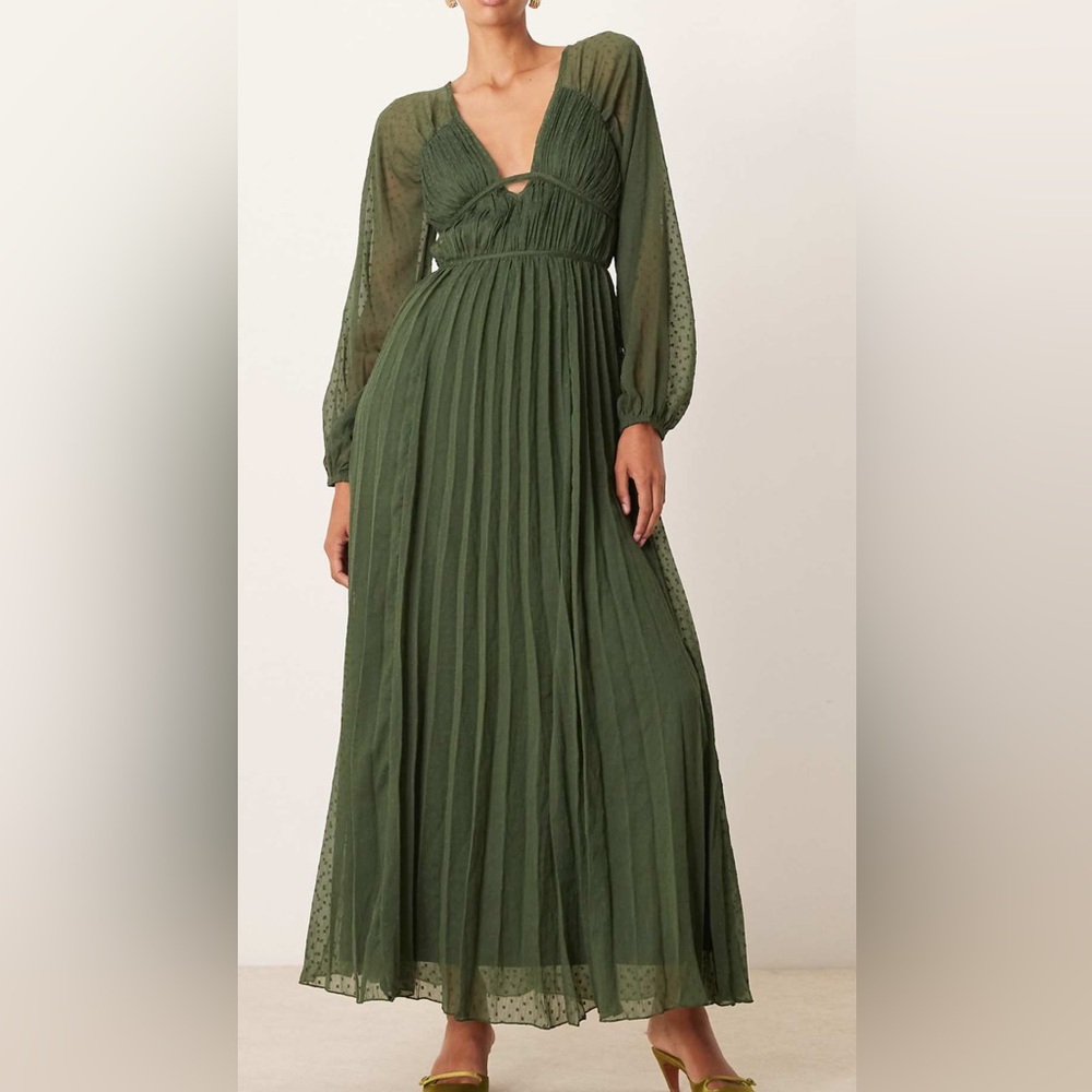 ASOS Green Chiffon Maxi Dress